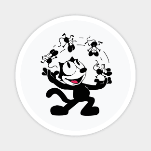 Felix the Cat Juggles Dizzy Mice Old School Retro Magnet